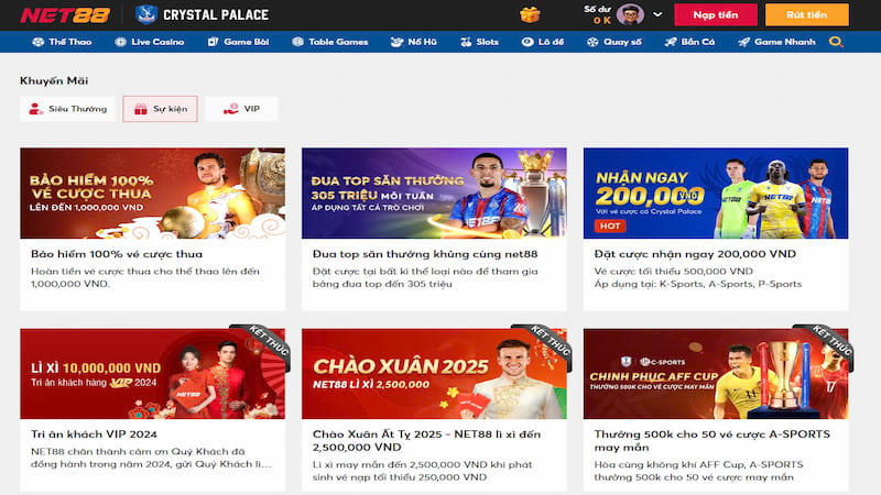 Khuyến mãi siêu hấp dẫn đến từ nhà cái Net88